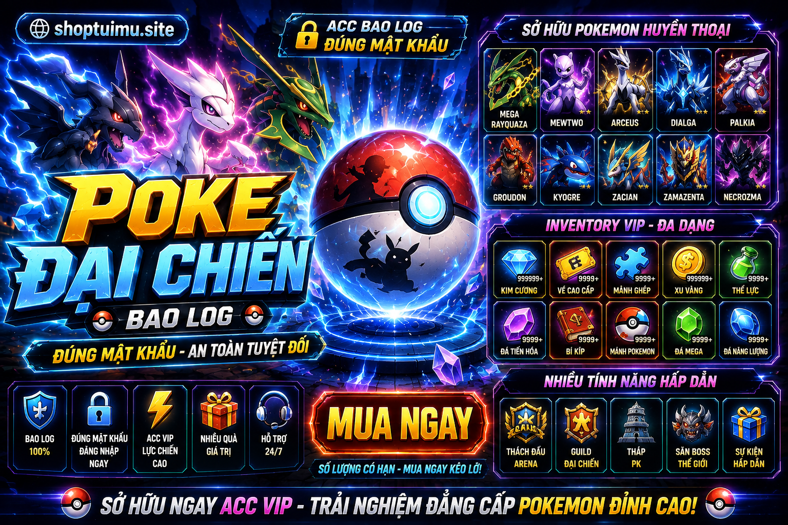 Poke Đại Chiến Bao Log ( Đúng Mật Khẩu )